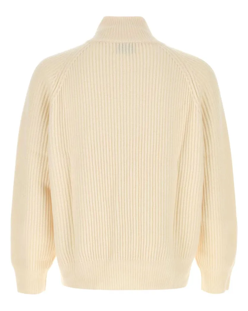 Le Kasha 1918 Men's Ivory Cashmere Lette Sweater White Exterior: Organic Maglieria White