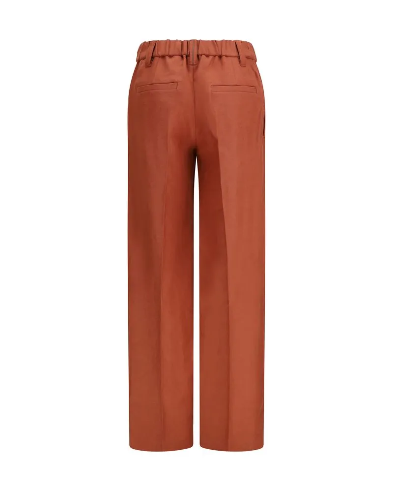 Brunello Cucinelli Linen Trousers — Orange Orange