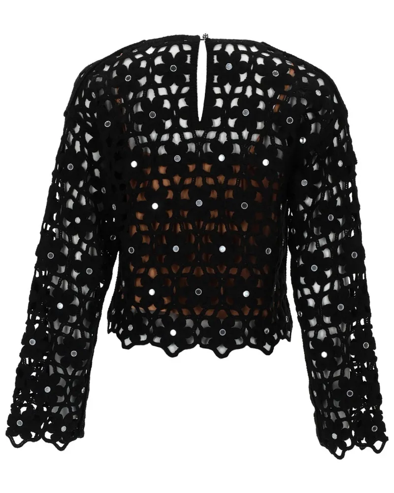Michael Kors Crochet Polyester Blouse — Black Black