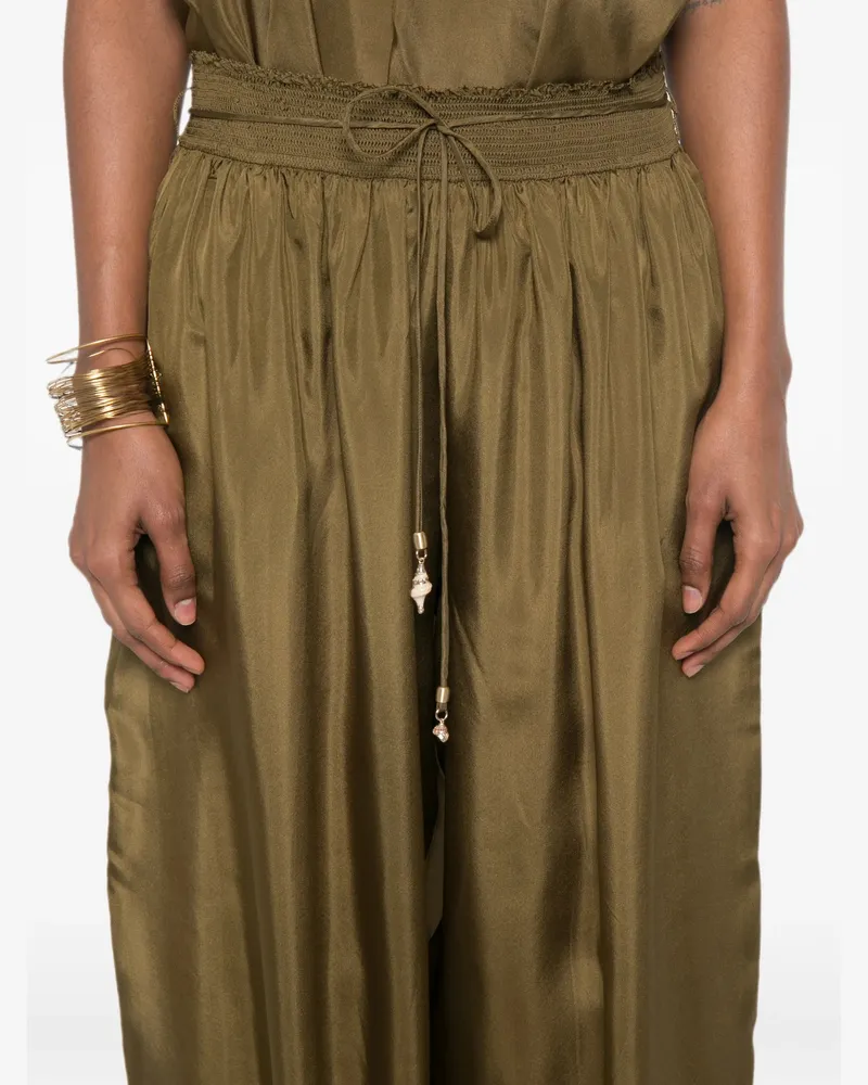 Zimmermann Women's Mahon Drawstring-Waist Gathered-Cuff Trousers Aw26 W Olive