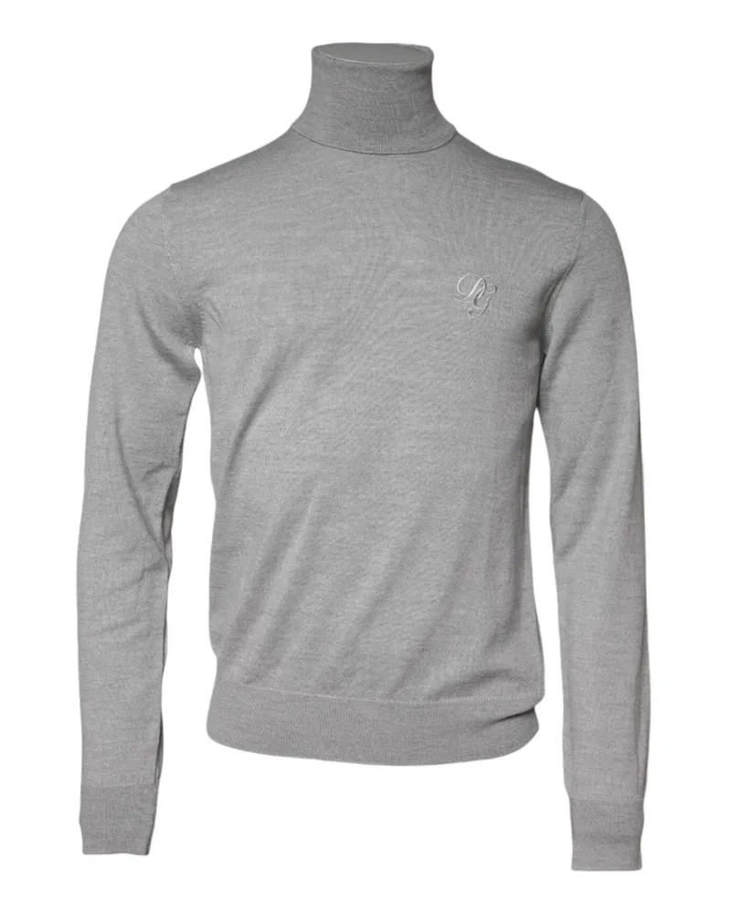 Dolce & Gabbana Men's Virgin Wool Turtleneck Gray Gray