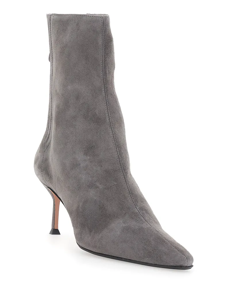 Aquazzura Women's Ankle Boots Grey Suede 6.5 Cm Heel Kid Gray