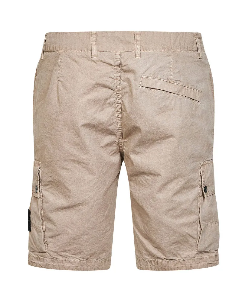 Stone Island Men's Desert Organic Cotton Twill Cargo Bermuda Shorts Beige Natural (veg) -> 100 Beige