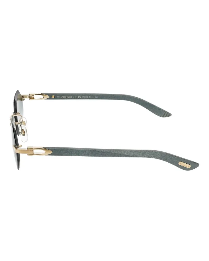 Cartier Men's Sunglasses Ct0439s 004 Gold Green 19-145 Metal Gold