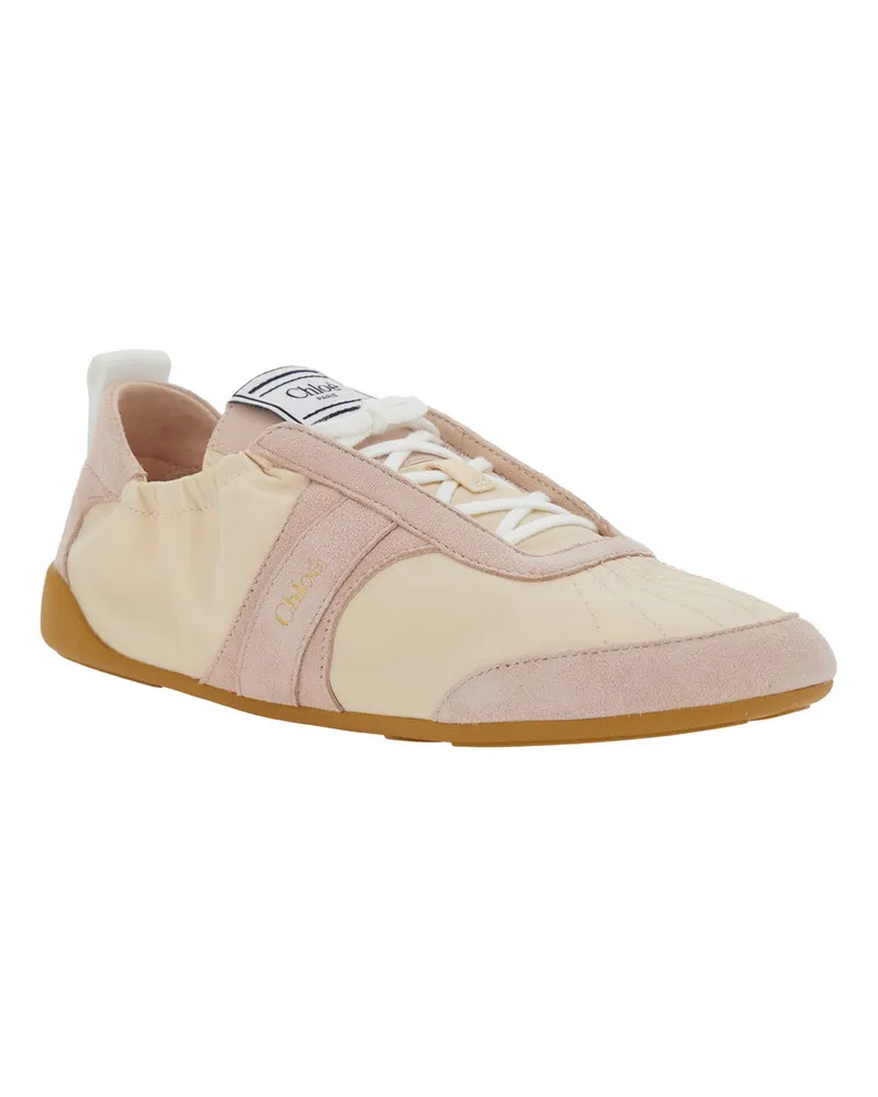 Chloé Women's Sneakers Kick Beige Fabric Polyester Trainers Beige