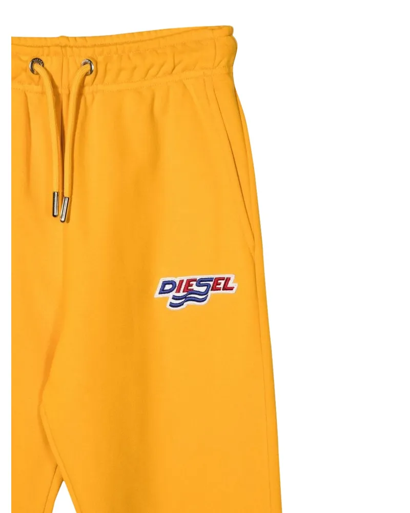 Diesel Logo-Accented Cotton Joggers — Yellow Yellow