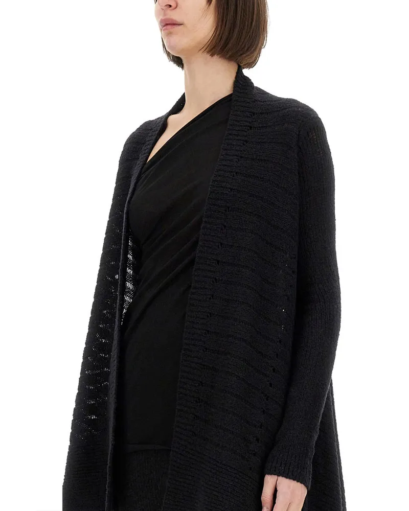 Rick Owens Wool-Blend Knit Cardigan — Black Black
