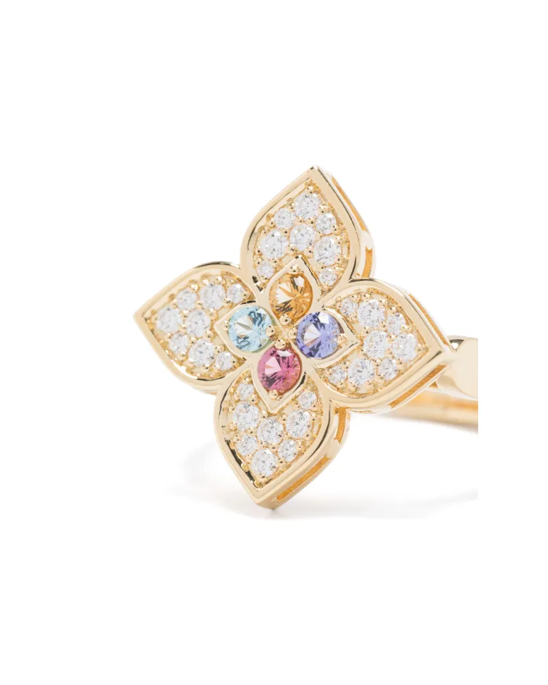 Roberto Coin Women's 18k Yellow Gold Princess Flower Multi-Stone Ring Ss25 W Gold