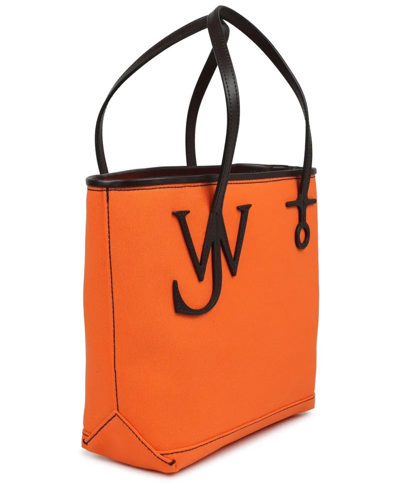 J.W.Anderson Unisex Tote Bag Anchor Orange Cotton Handbags Hand Orange