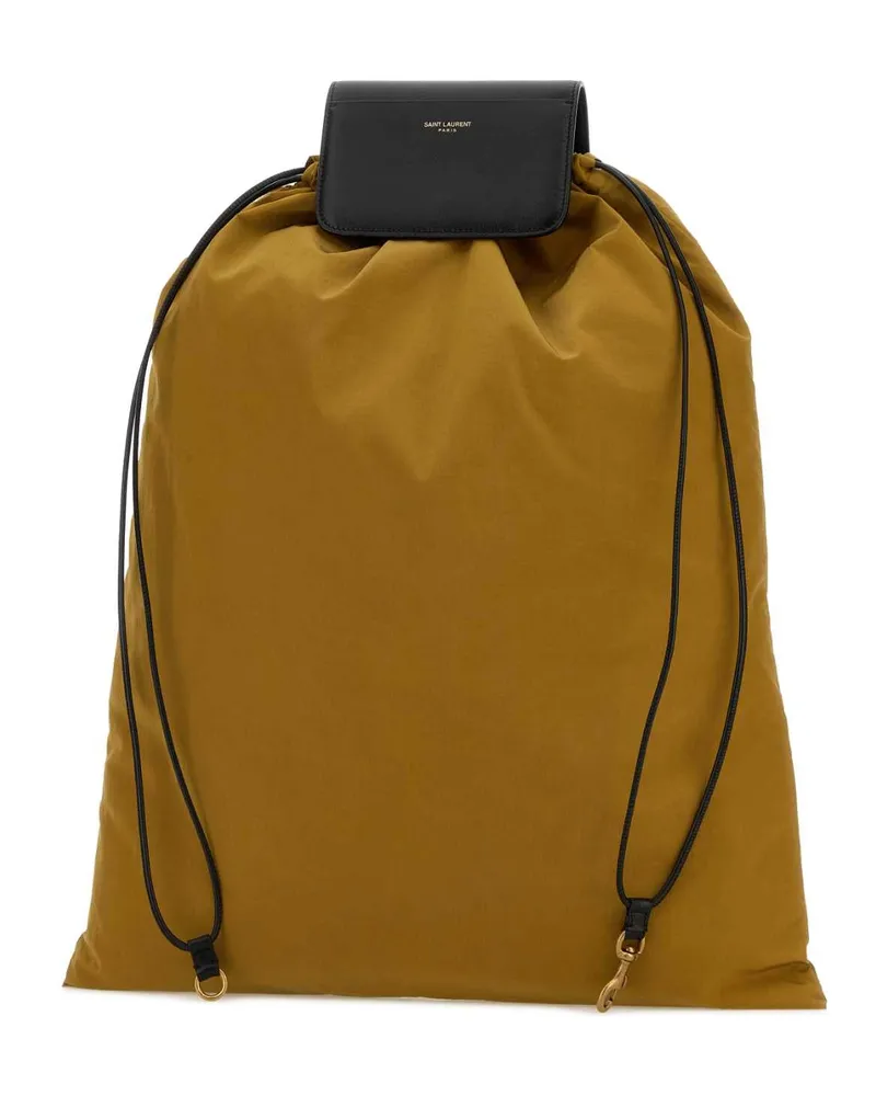 Saint Laurent Men's Biscuit Canvas Shopping Bag Neroltmustardtan Borse A Mano Yellow