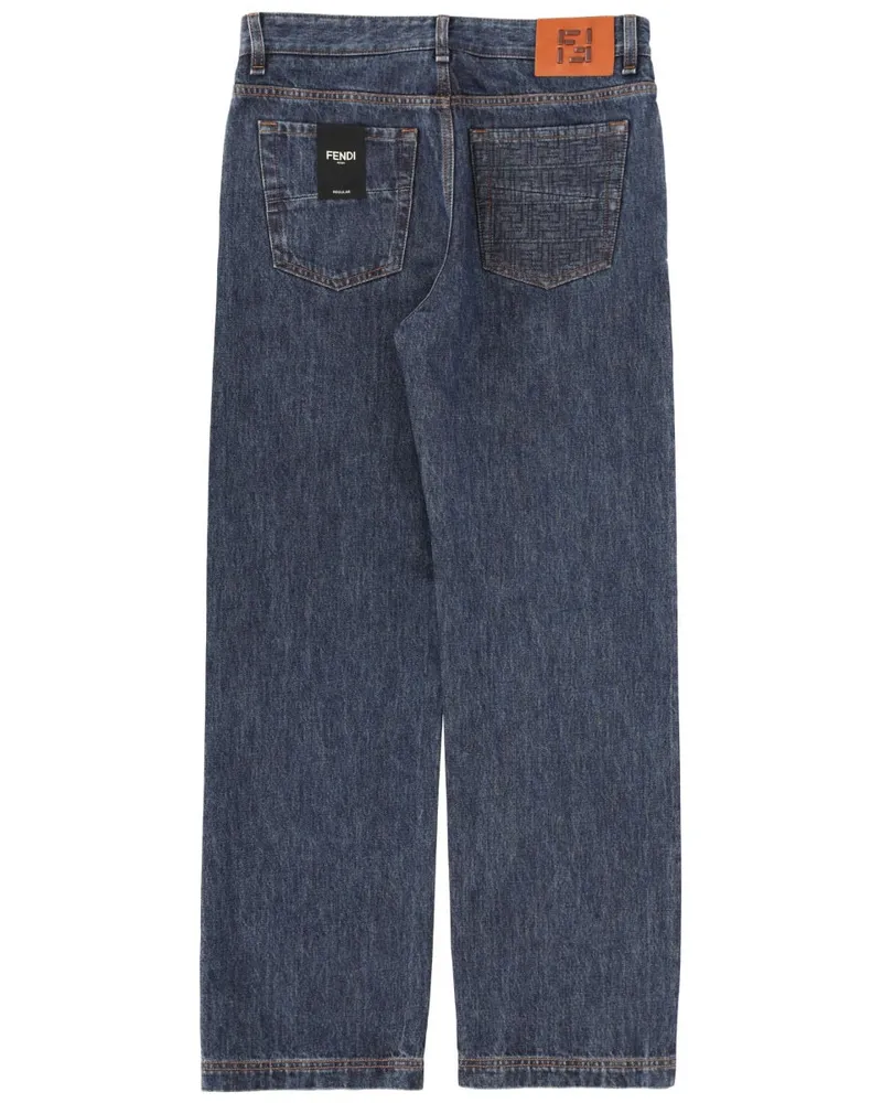 Fendi Regular Fit Cotton Jeans — Blue Blue
