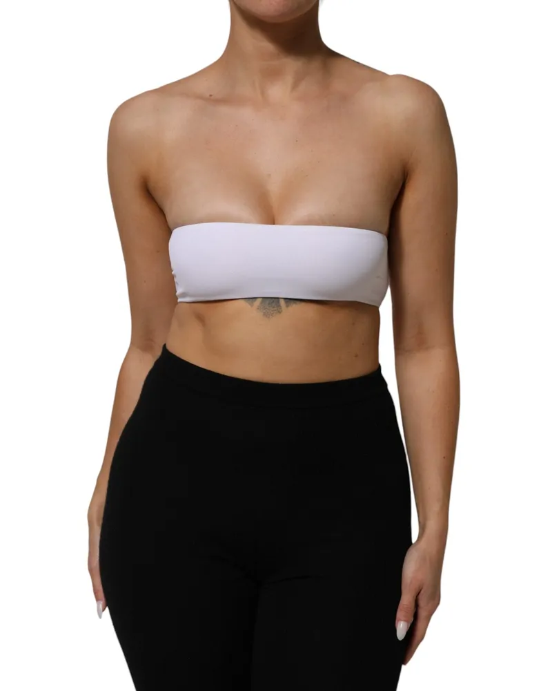 Dolce & Gabbana Women White Nylon Blend Bandeau Strapless Tube Top White