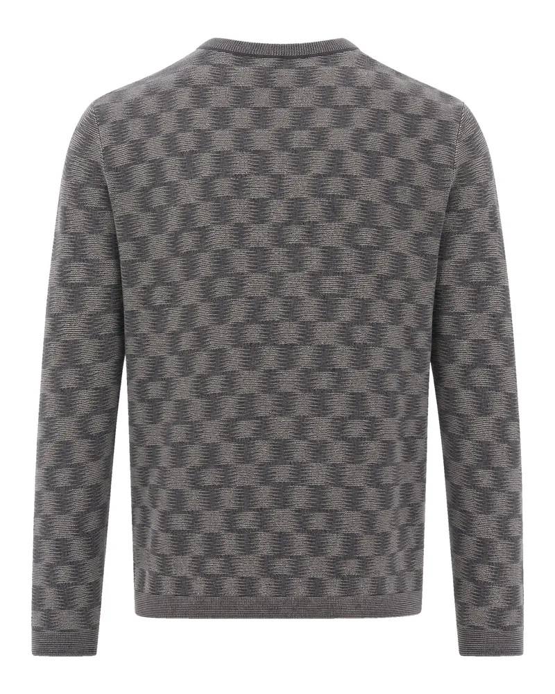 Emporio Armani Virgin Wool Crewneck Sweater — Gray Gray
