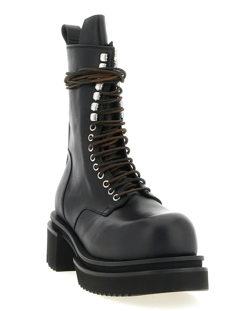 Rick Owens Bogun Combat Boot — Black Black