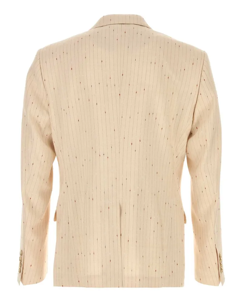Dolce & Gabbana Men's Pinstriped Viscose Blazer Beige Polyester Nylon Blazers Beige