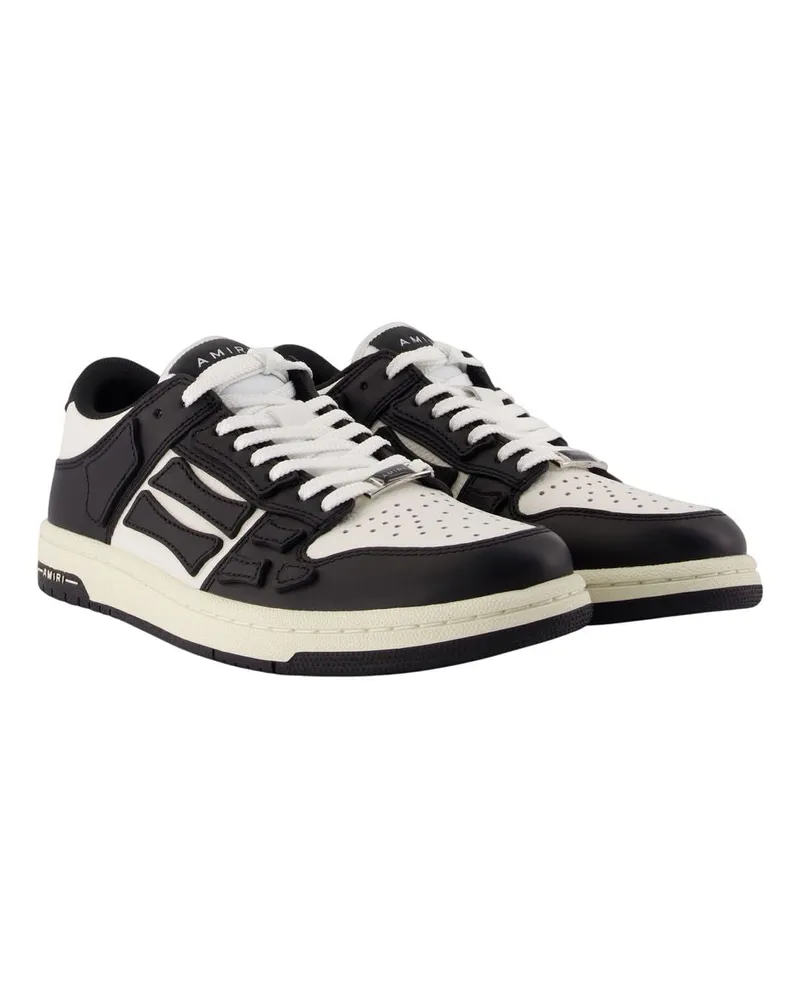 Amiri Women's Skel Top Low Sneakers -  Leather Black Calfskin Shoes Black