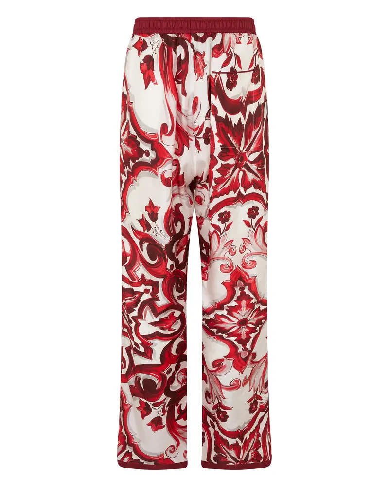 Dolce & Gabbana Men's Trousers Printed Silk Red Red