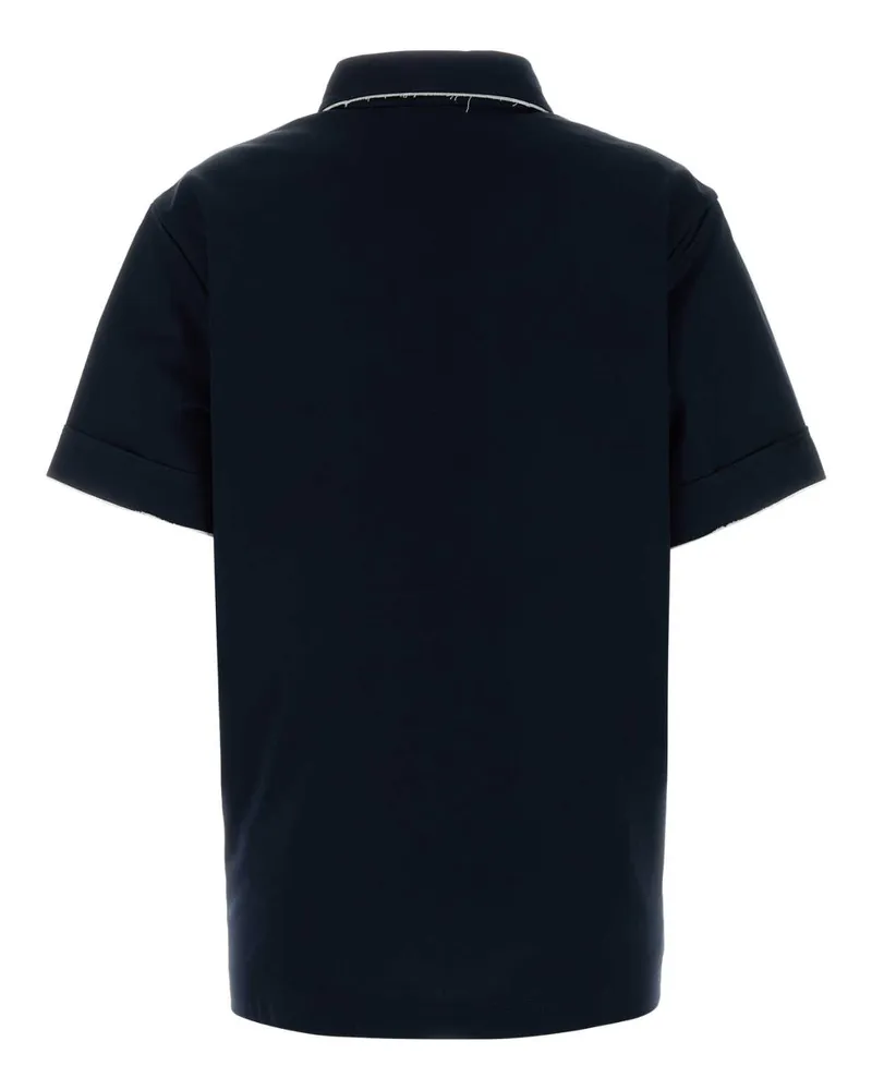 Prada Women's Navy Blue Cotton Polo Shirt Bleu Exterior Navy