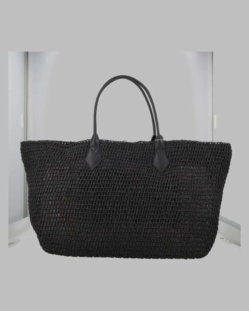 Vivienne Westwood Women's Tote Bag Alana Black Raffia Handbags Hand Black