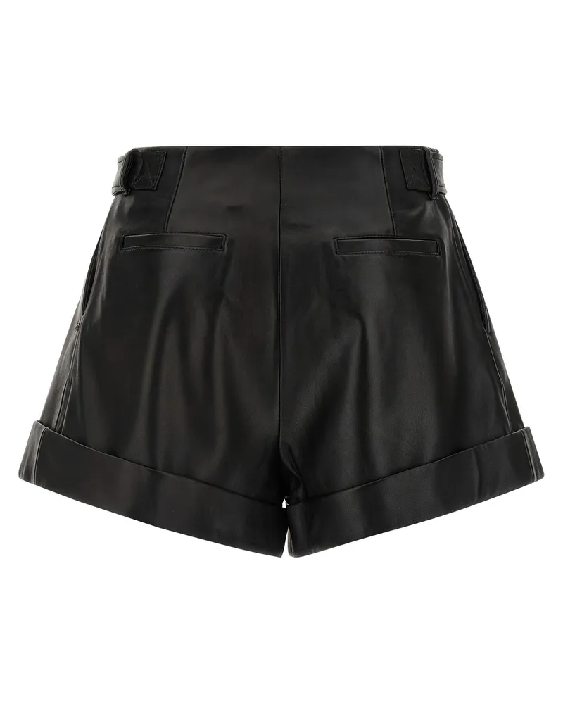 SPORTMAX Women's Black Lamb Leather Bermuda Shorts Black