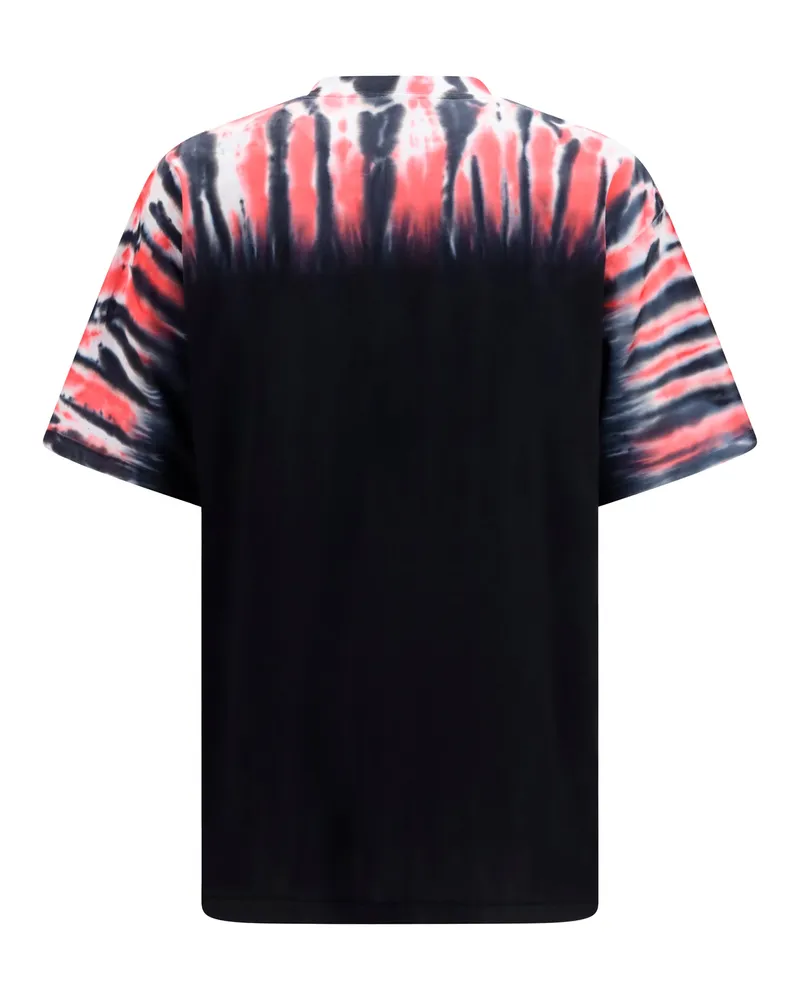 Balenciaga Men T-Shirt Extreme Tie Dye Black Cotton T-Shirts And Polos Black