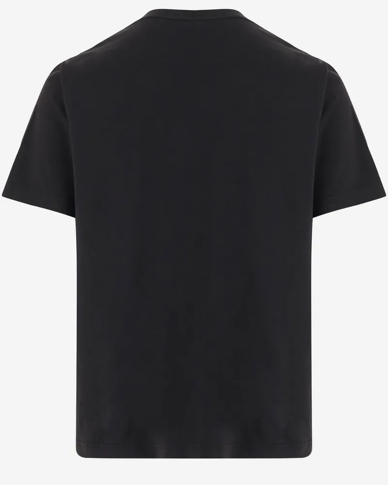 AUTRY Logo-Embroidered Cotton T-Shirt — Black Black