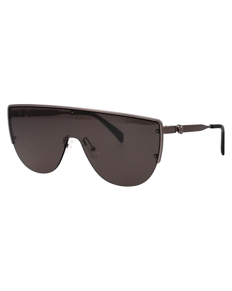 Alexander McQueen Men's Sunglasses Am0457s Ruthenium Grey Ruthenium-Ruthenium-Grey Metal Gray
