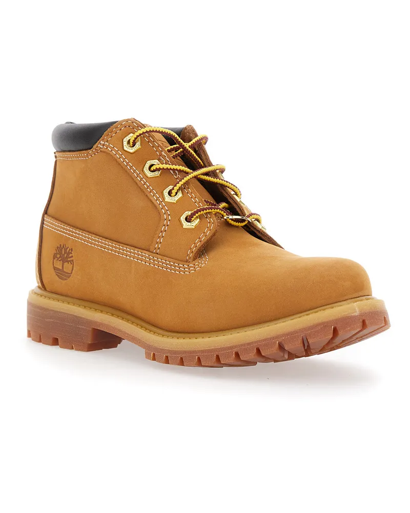 Timberland Women's Beige Ankle Boots With Logo And Padded Rear Calf Leather Beige
