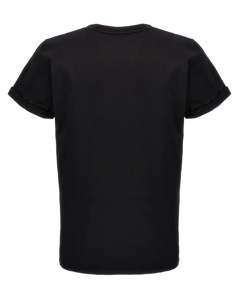 Saint Laurent Men's Black Cotton T-Shirt Black