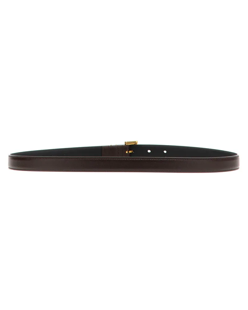 Saint Laurent Cassandre Belt — brown Brown