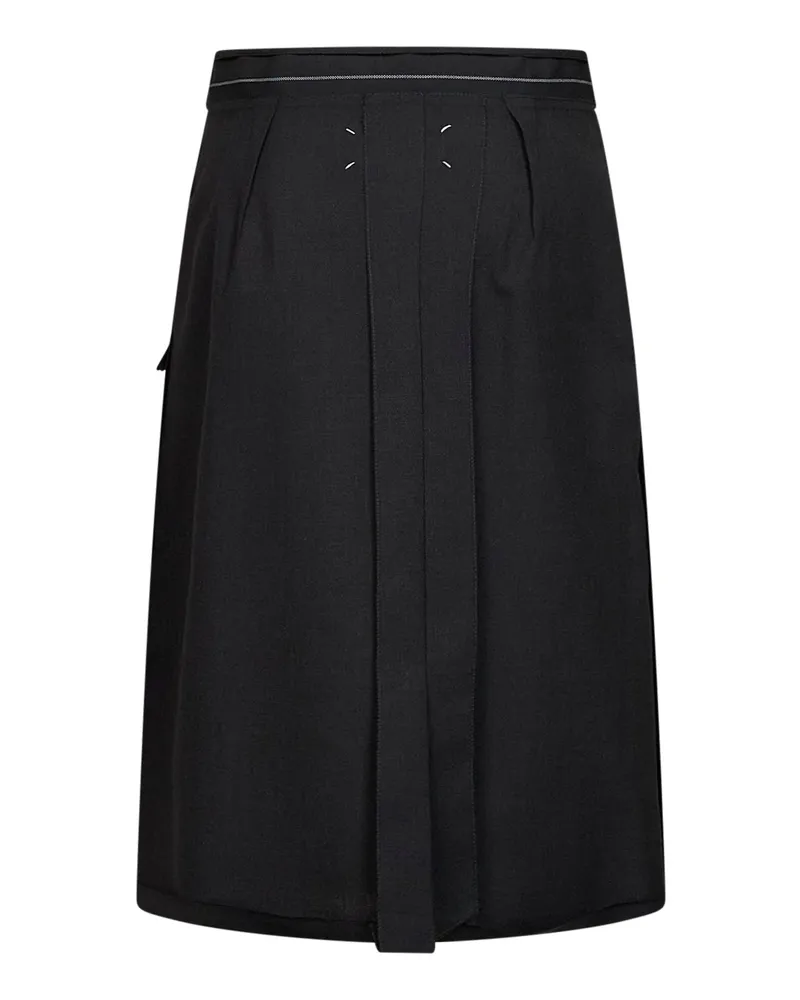 Maison Margiela Women's Midi Skirt Charcoal Wool Black Black