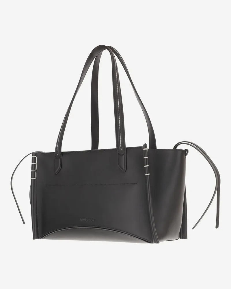 J.W.Anderson Women's Shoulder Bag Elongated Cabas Leather Black Black
