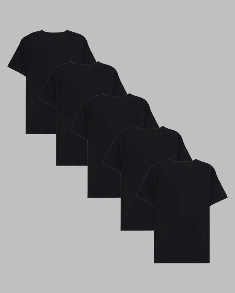 Paul Smith Organic Cotton 5-Pack T-Shirt — Black Black