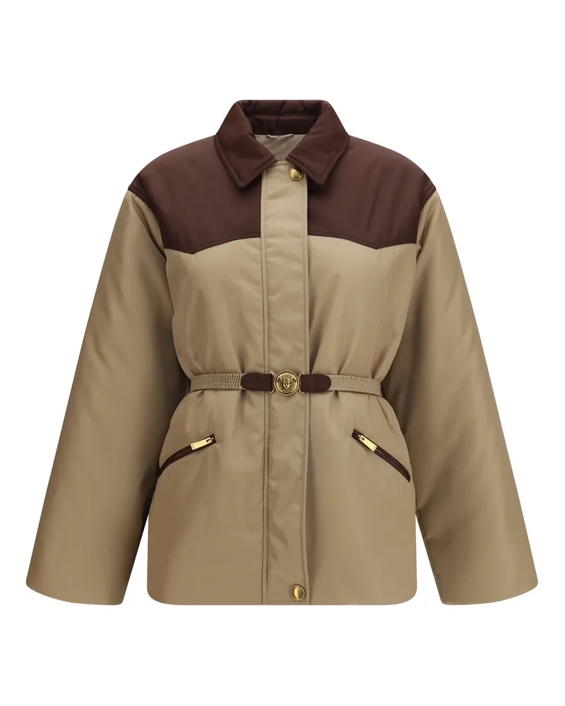 Versace Padded Nylon Twill Jacket — Beige Beige
