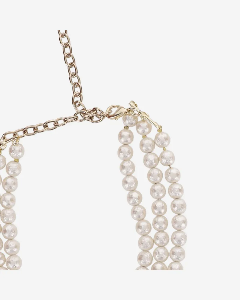 Lisa C Women's Pearl Necklace Multi-Strand White Plastic White