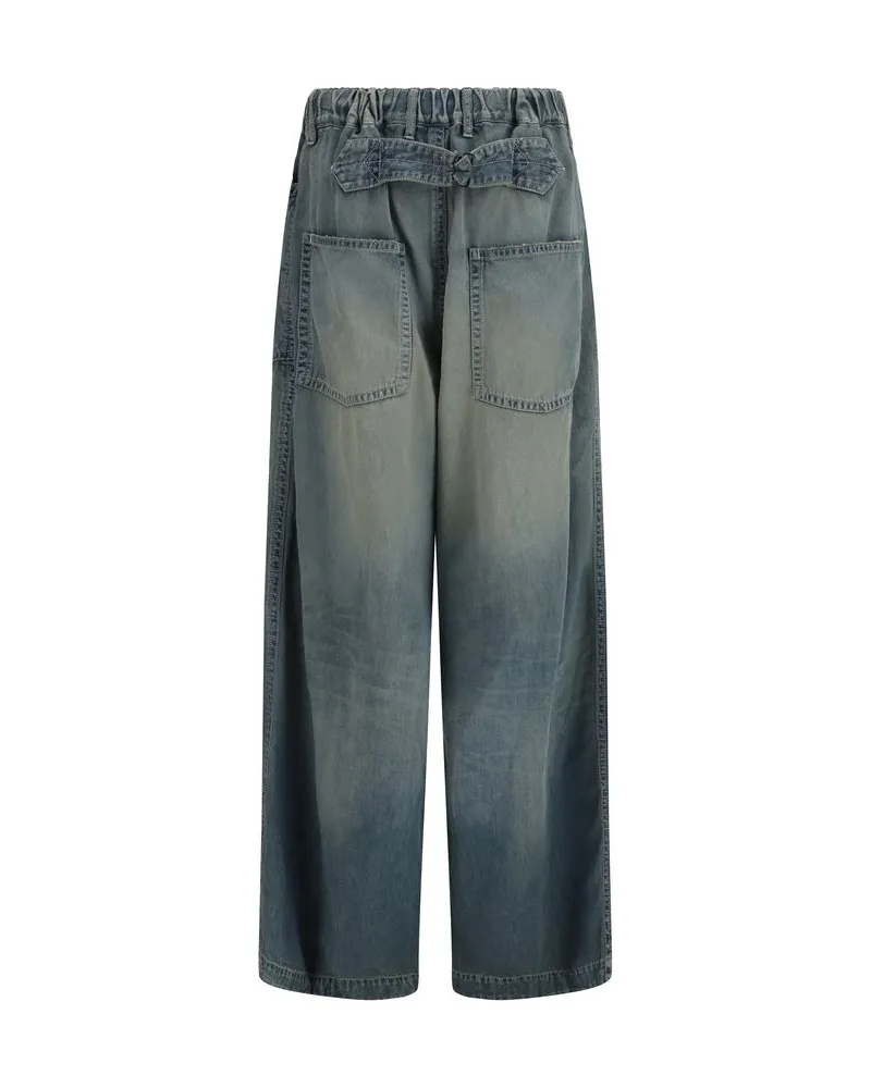 MIHARAYASUHIRO Women Blue Cotton Relaxed Fit Jeans Clothing Blue