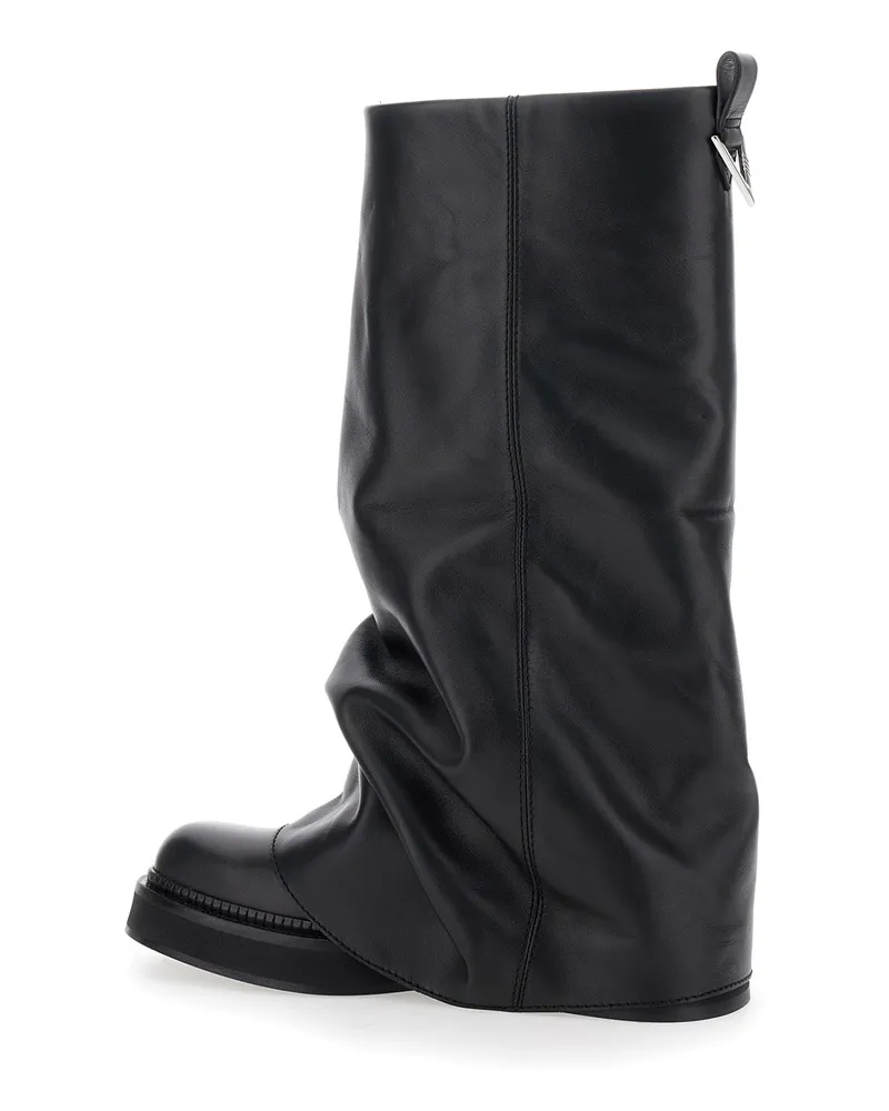 ATTICO Women's Boots Robin Black Leather Black
