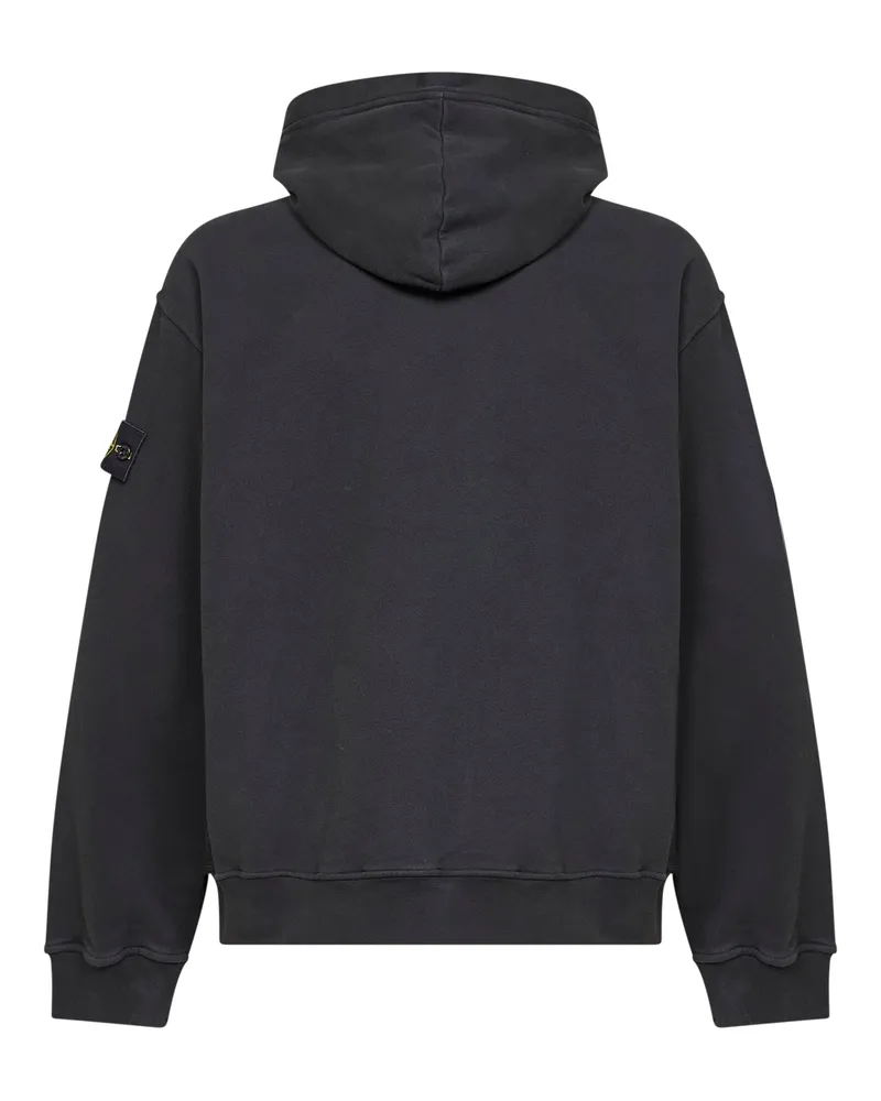 Stone Island Men's Hoodie Organic Cotton Black Sweatshirts Sweater Black