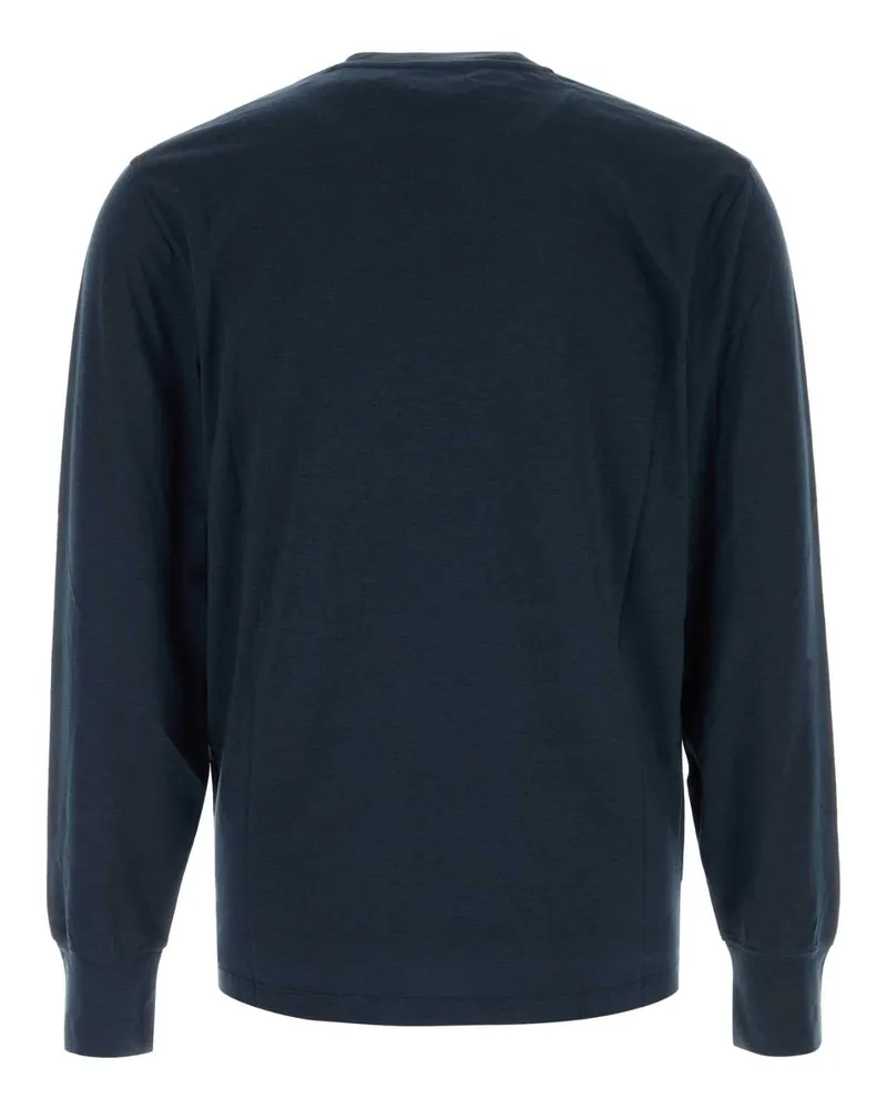 Tom Ford Men's Navy Blue Lyocell Blend T-Shirt Oceancavern Exterior: Cotton Maglieria Sweater Navy