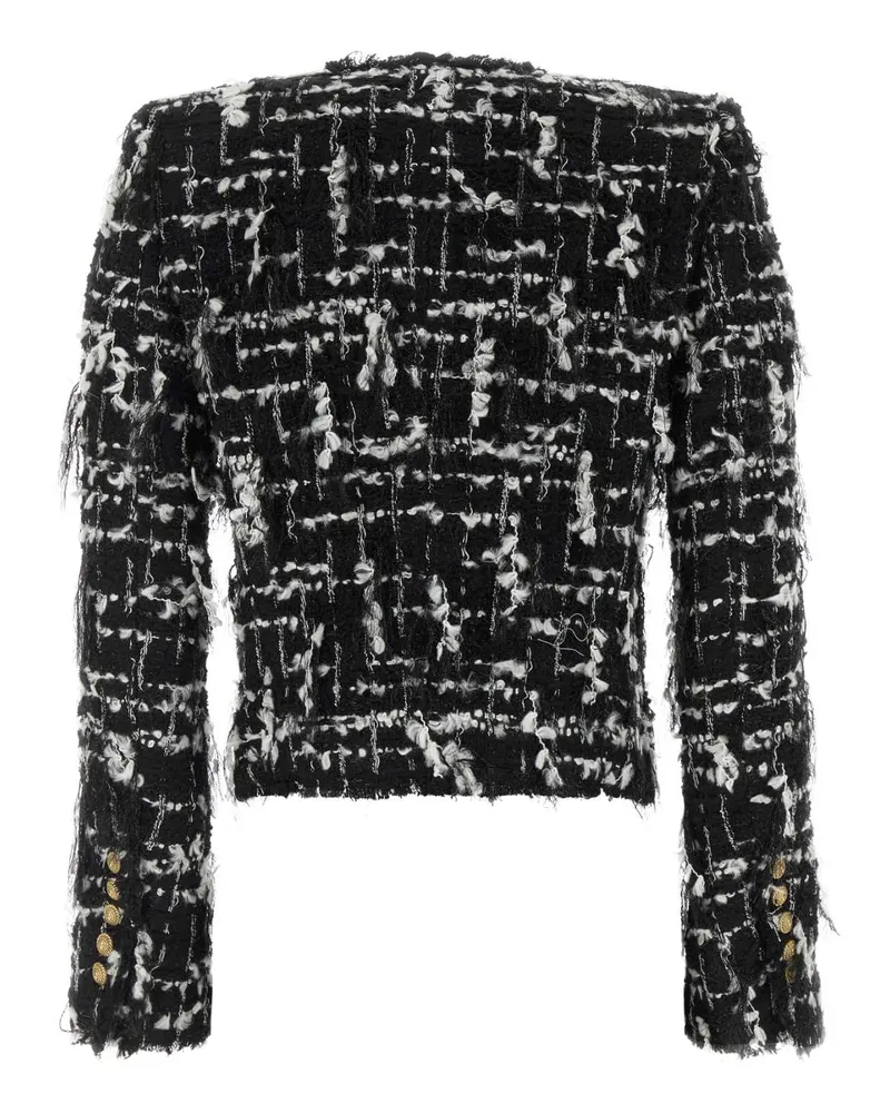 Balmain Women's Two-Tone Tweed Blazer Eab Noir-Blanc Giacche E Gilet Noir/blanc Jacket Black