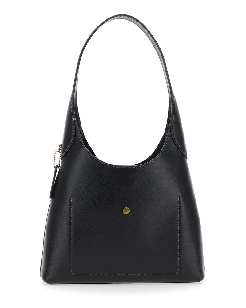 Coach Women's Shoulder Bag Brooklyn Piccola Black Leather Cowhide Black