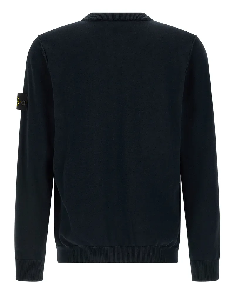 Stone Island Organic Cotton Crew Neck Sweater — Black Black