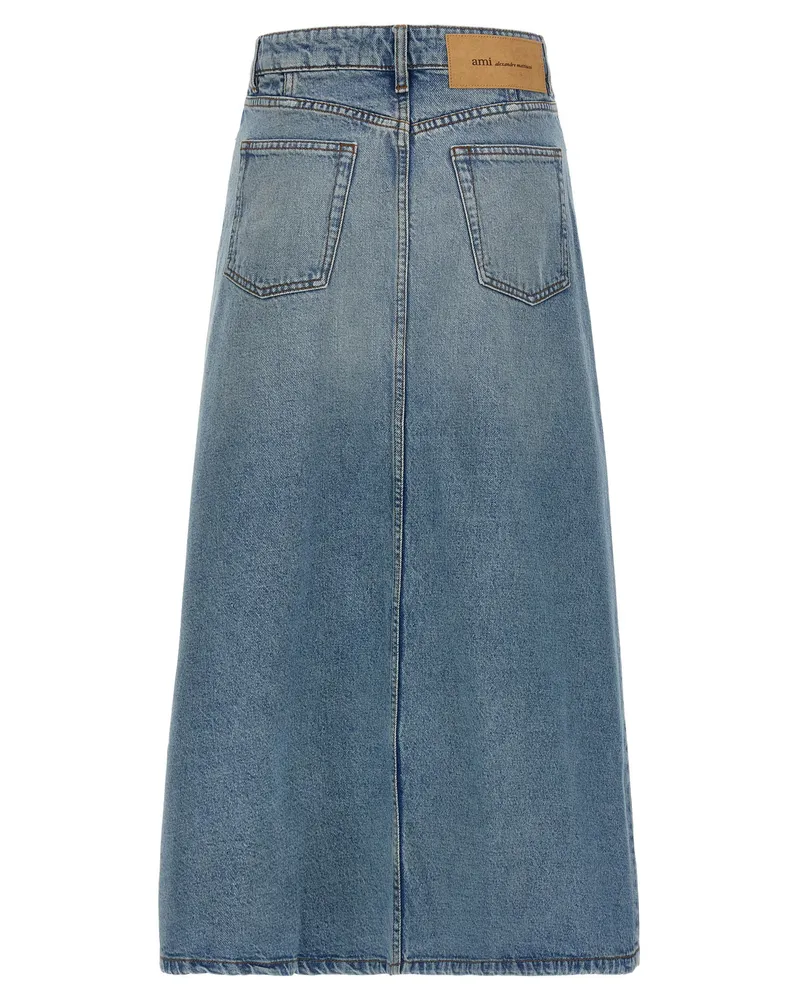 AMI Paris Trapeze Skirt — Blue Blue