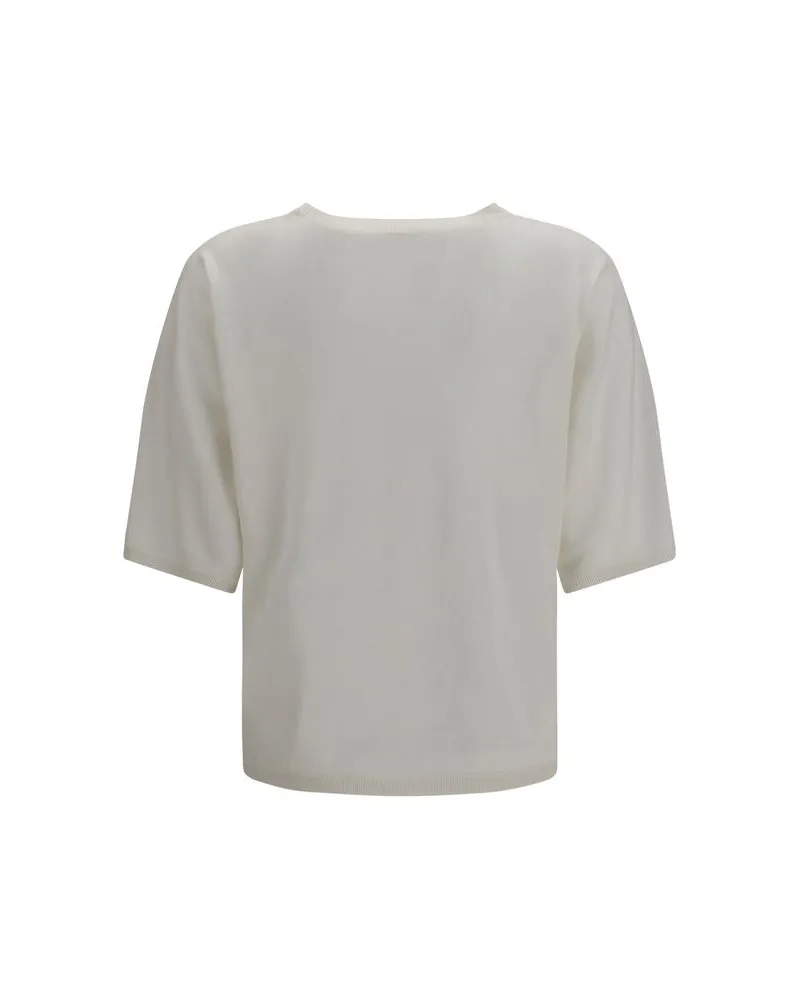 Brunello Cucinelli Cashmere and Silk Sweater — White White