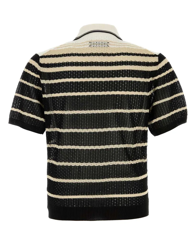 Amiri Men's Embroidered Crochet Cardigan Black Exterior: Viscose Camicie Shirt Black