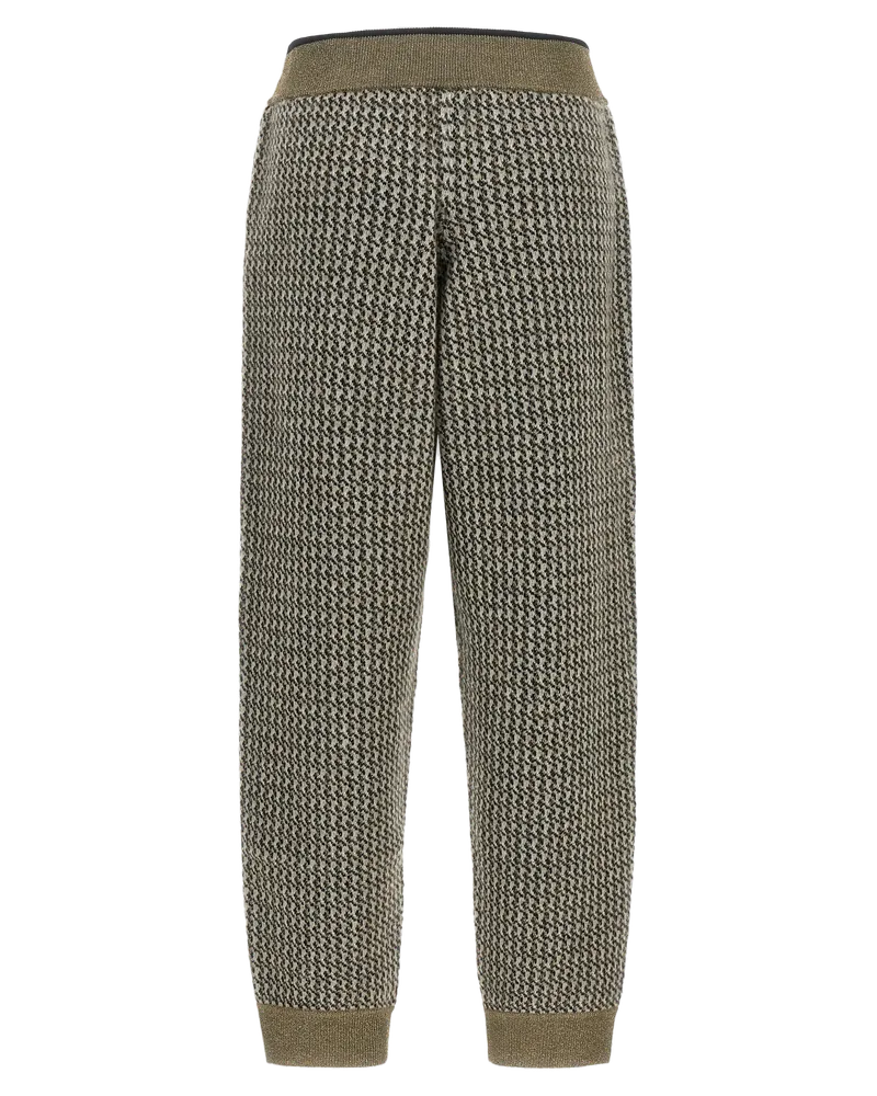 Brunello Cucinelli Houndstooth Wool-Blend Joggers — Multicolor Multicolor