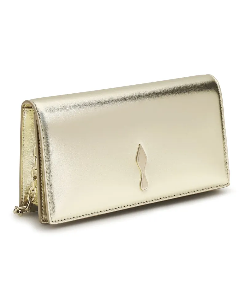 Christian Louboutin Women's Bettina Clutch Laminated Leather Platine-Gold Lamb Ovis Aries Clutches Platine/gold Gold