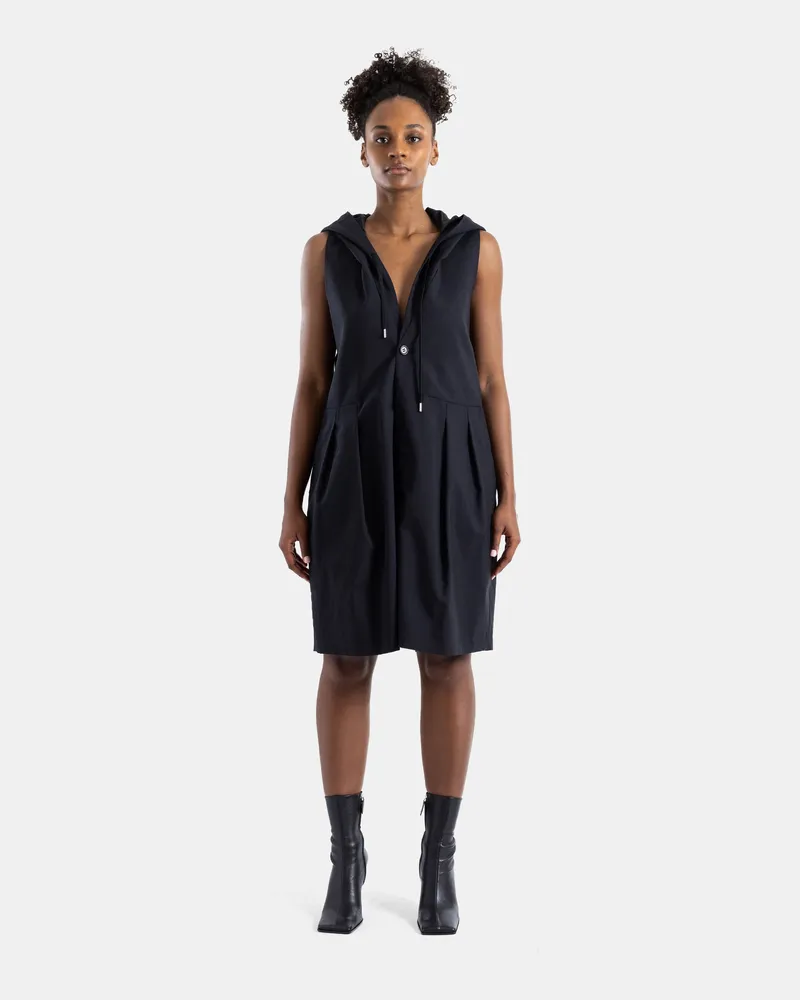 Noir Kei Ninomiya Women Black Hooded Playsuit Jumpsuits Dress Black