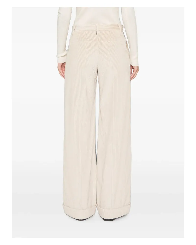 Brunello Cucinelli Cotton Corduroy Trousers — Beige 