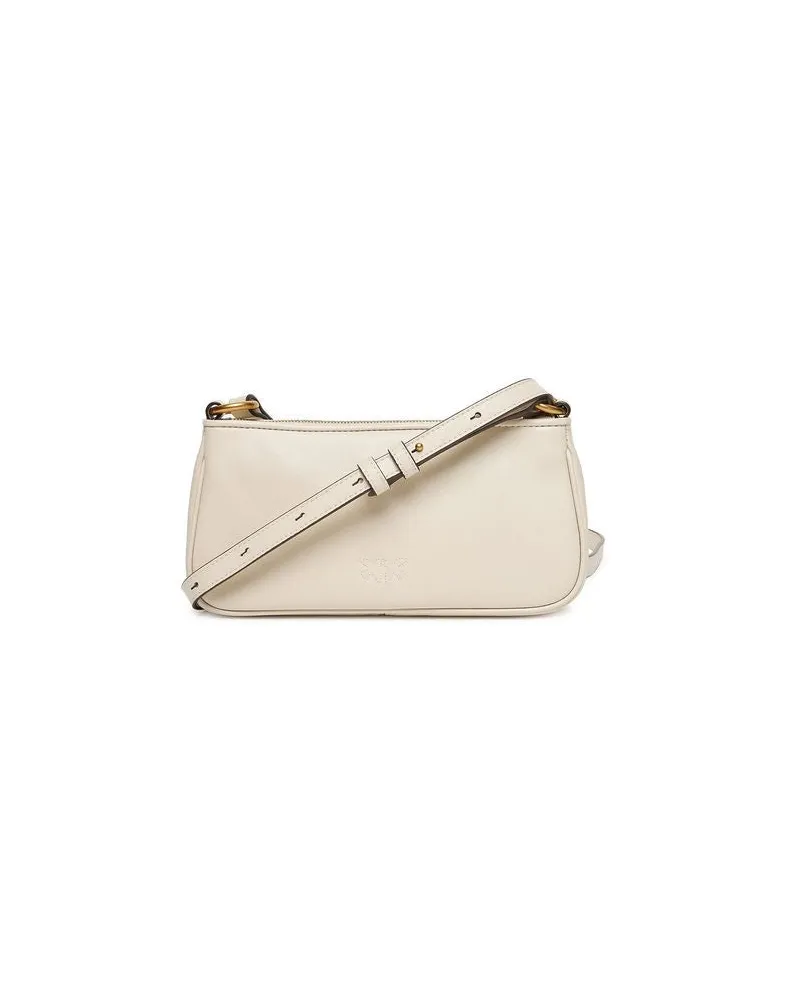 Pinko Women's Shoulder Bag White-Ivory Goat Leather - Shoulder-Bags White/ivory White